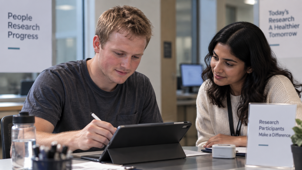 Student participating in a paid research study.